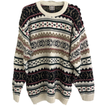 Bass Nordic Cotton Sweater Mens L VTG 90s Pullover Crewneck Jumper MADE IN USA - £23.48 GBP