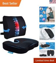 Seat Cushion &amp; Lumbar Support Pillow for Office Chair, Car, Wheelchair M... - $49.89