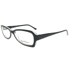 Salvatore Ferragamo Eyeglasses Frames 2611 515 Black White Cat Eye 53-15-135 - £51.38 GBP