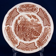 Meakin Fair Winds Brown 7&quot; Bread Plate USS Constitution Chinese Export S... - £3.58 GBP