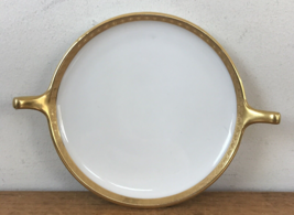 Vintage Antique GDA Limoges France Gold Rim Porcelain Small 6&quot; Plate w Handles - £20.02 GBP
