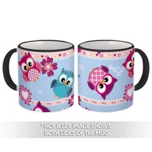 Patchwork Baby Owls : Gift Mug Dots Pattern Shower Kids Room Decor Nursery Birds - £12.50 GBP