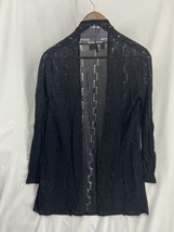 Jones New York Collection Size L Black Women&#39;s Sheer Lace  Cardigan Top - £13.69 GBP