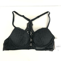 Auden Bra The Radiant Plunge Push-Up Lace Front Closure Lace Overlay Black 32AA - £7.78 GBP