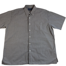 Ralph Lauren Greggor Shirt Men’s Large Brown Check Short Sleeve Button Down - £9.34 GBP