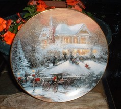 Thomas Kinkade Plate- An Old Fashioned Christmas- "All Friends Are Welcome" - $16.82