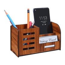 Office Stationery Item Multipurpose Wooden Desk Organizer Pen And Pencil Stand F - £20.67 GBP