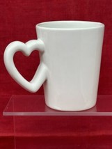 Heart Shape Handle Williams Sonoma  10 oz Coffee Cup Mug in Lovers White - $12.86