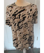 JM Collection multicolor short sleeve stretch Top Size XL - $6.99