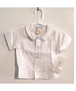 Vive La Fete Regatta Boys Button Up Short Sleeve Shirt White Size 18M NEW - $27.35 CAD