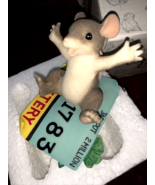 Fitz &amp; Floyd Charming Tails I&#39;m A Winner Mouse On Lottery Ticket Figurin... - $29.52 CAD