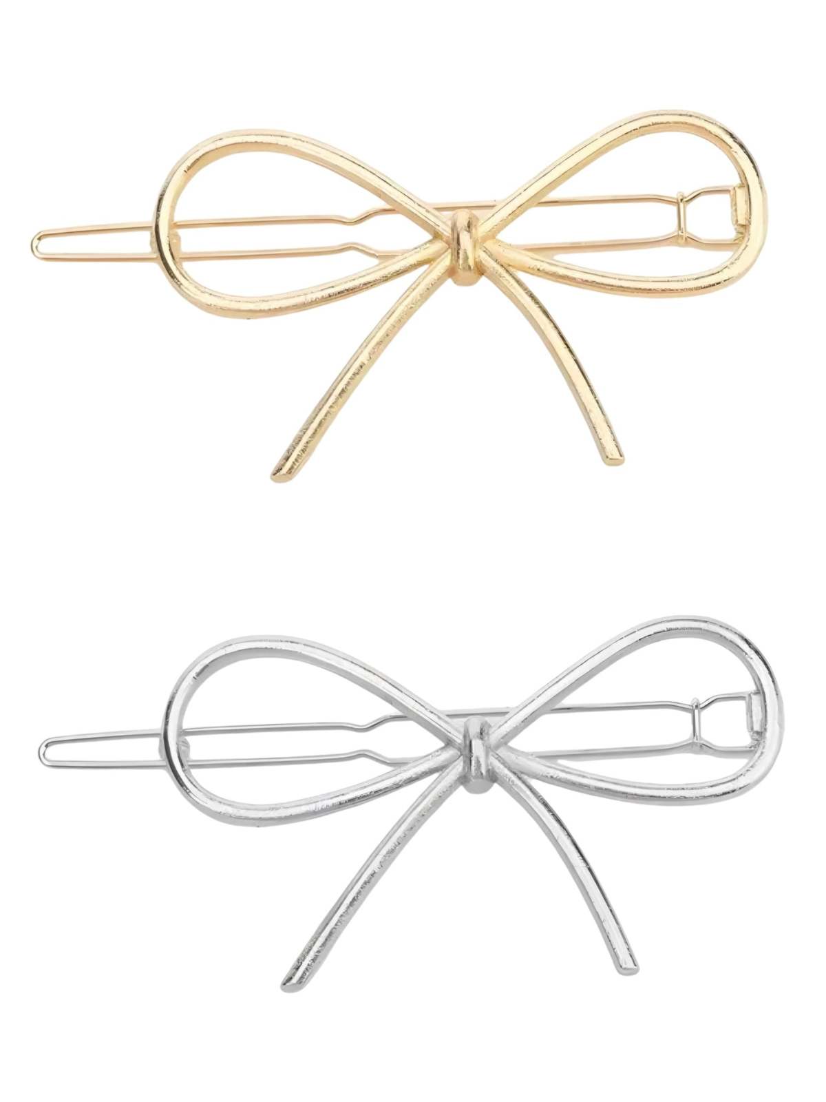 METAL BOW HAIR BARRETTE - $4.99
