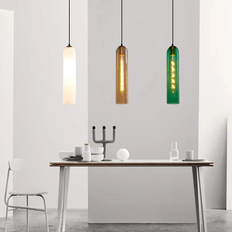 Modern Pendent Lights E27 Green Glass Nordic Hanging Lighting Fixtures - $66.24+