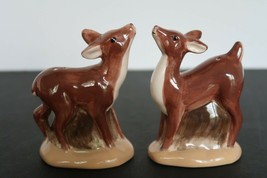 Cracker Barrel Woodland Deer Ceramic Salt &amp; Pepper Shaker Set - £15.97 GBP