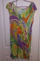 Jams World Xl Floral Print V-Neck Dress Rainglow - £29.85 GBP