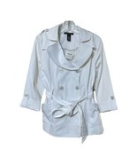 Marina Luna Womens White 3/4 Sleeve Belted Lined Jacket Size Small New - $24.99