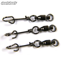 30Pcs/lot #1-#4 Ball ing Swivels With Clip Snaps Clamp Buckle Stainless Steel Ni - £66.66 GBP