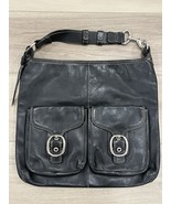 Coach Rare Extra Large Bleeker Elisa Slim Duffel Purse F13356 Black Leat... - £221.18 GBP