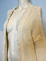 Free People Off White Loose Weave Long Sleeve Open Long Cardigan Size XS - £26.56 GBP
