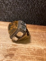 Vintage Steampunk Style Large Costume Jewelry Ring Cool Patina One Size Stretch - £7.07 GBP
