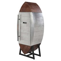 Brancaster Wine Cooler, Retro Brown Top Grain Leather &amp; Aluminum - $2,976.00