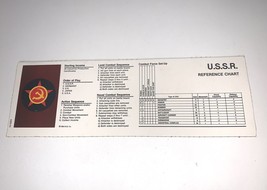 Axis &amp; Allies Game 1984-87 Milton Bradley USSR Reference Chart - £10.83 GBP