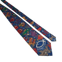 Appointed Apparel Men Necktie Go Against The Flow Crazy Fish Novelty Tie Gift - £22.22 GBP