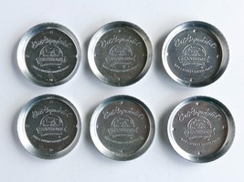 Vintage Set of 6 Small Metal Coasters -&quot;Get Acquainted&quot; Stanhome Hostess Gift - £14.94 GBP