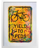 E M ZAX &quot;YIELD&quot; ORIGINAL HAND PAINTED STREET SIGN SCULPTURE H/SIGNED FRA... - £676.60 GBP