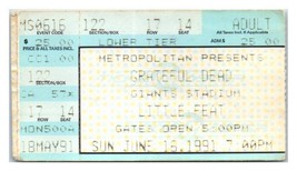 Grateful Dead Concert Ticket Stub Juin 16 1991 East Rutherford Neuf Jersey - $43.55