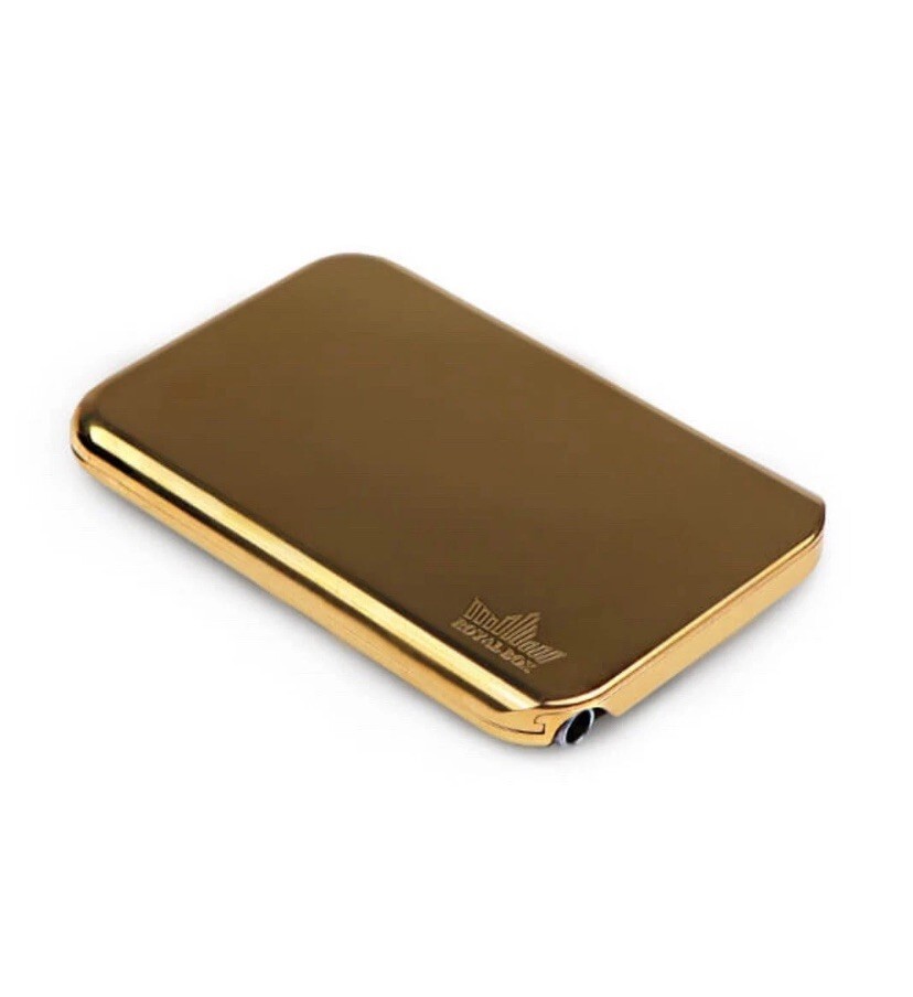 8 Slot Royal Box 24K Gold Plated Luxury Snuff Box w/ Built In 3” Metal Straw Item image 7