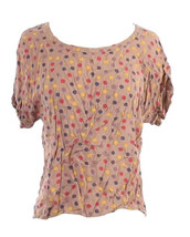 SPLENDID Womens Blouse Multicolor Mod Dot Polka Dot Short Sleeve Shirt Top Sz S - £6.14 GBP