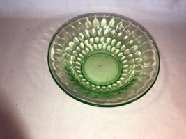 Green Raindrops 6 Inch Ceral Bowl Depression Glass - $14.99