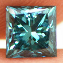 Fancy Blue Color Diamond 0.52 Carat VS1 Princess Shaped Loose Enhanced 4.28 MM - £518.68 GBP
