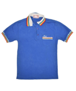 Vintage Rainbow Hawaii Polo Shirt Mens S Blue Short Sleeve Striped 80s - £35.34 GBP