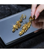 Dazzling 18K Gold Leaves Tassel Earrings - £9.02 GBP