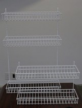 2 Shelves with 5 Baskets Metal Hanging Wire Shelf for Grid Wall Gridwall... - £17.23 GBP