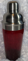 Vintage Ruby Red Cocktail Shaker Rare Barware Martini MCM Looks Amazing Bar Gift - £149.94 GBP