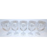 STUNNING SET OF 5 MIKASA CRYSTAL PARK LANE 6 3/4&quot; WATER GOBLETS - $101.85 CAD