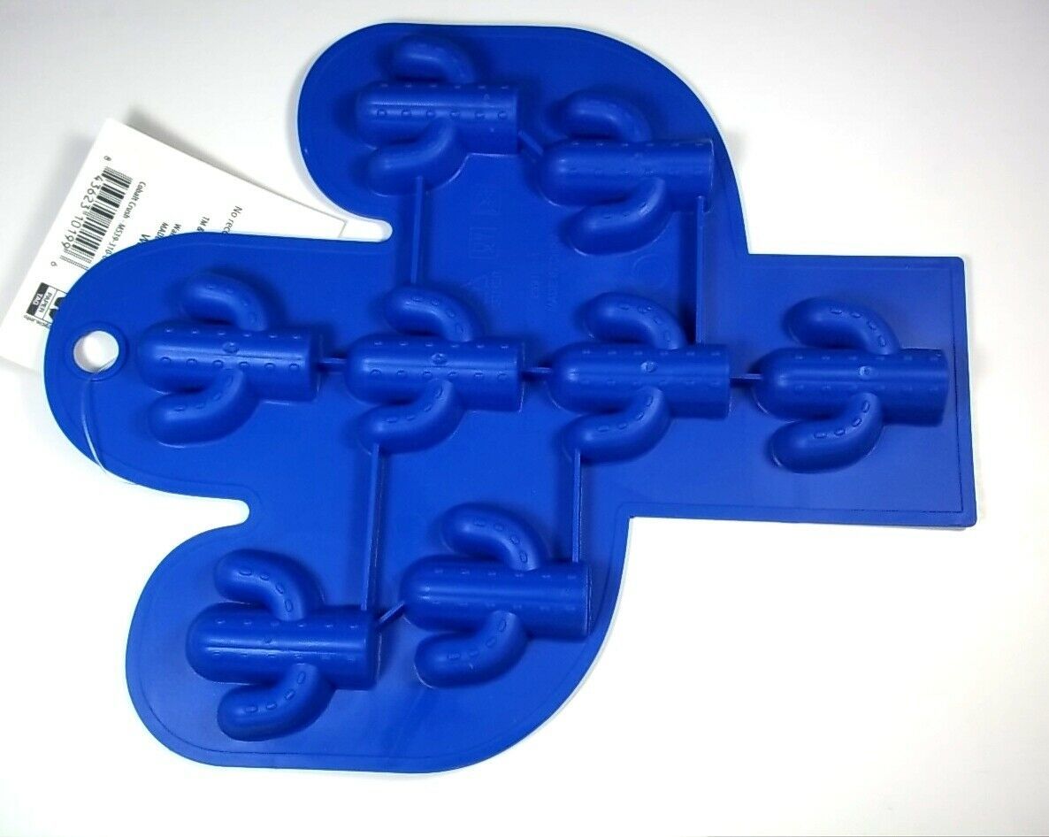 Summer Time Cactus silicone mold ice cubes candy chocolate Cobalt Blue - $3.95
