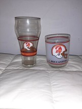 Lot of (2) Vintage Tampa Bay Buccaneers Glasses Frosted &amp; Coca Cola Old Logo - £12.63 GBP