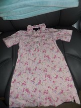 LANDS&#39; END Pink Floral Print 1/4 Snap Front Dress Size 2T Girl&#39;s EUC - £15.17 GBP