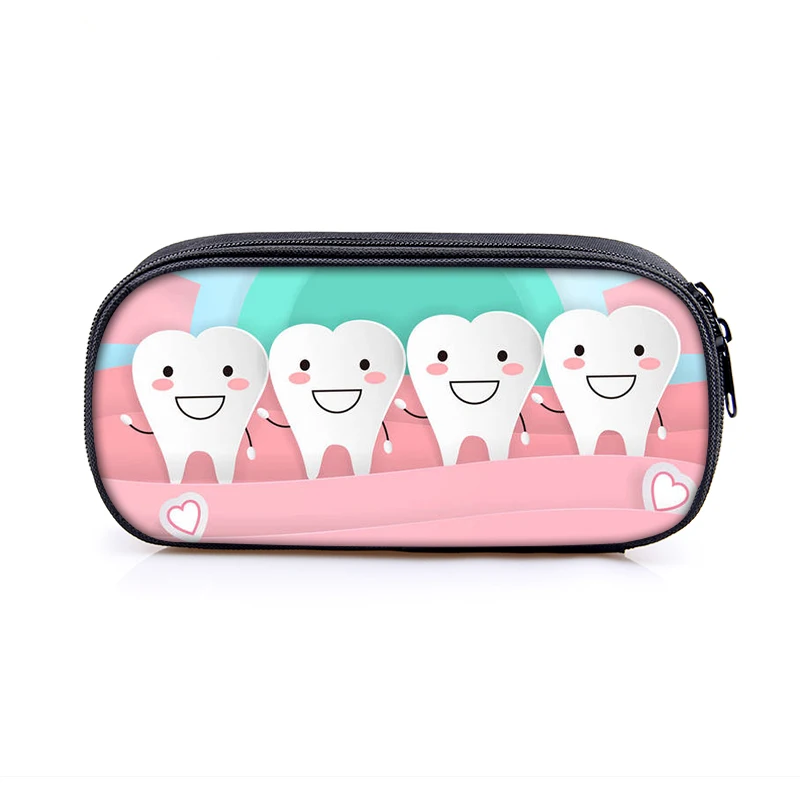  Teeth Floss Dentist Pencil Bags Women Cosmetic Case Girl Tooth Small Clutch Bag - $53.83