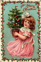 Vintage Christmas Happy Days Postcard by Raphael Tuck #521 Postmarked 1911 - £14.92 GBP