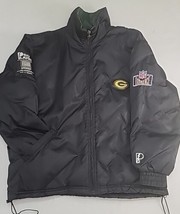 Pro Player Vintage Greenbay Packers Size L Down Fill NFL Football Puffer Jacket - £75.08 GBP