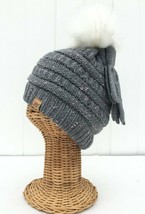 Kids Ages 2-7 PomPom Chunky Thick Stretchy Knit with Confett Beanie Hat ... - $9.49