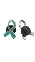 Teal Awareness Ribbon Pins Lapel Pin Hat Lanyards Total Of 12 Pieces New - £13.44 GBP