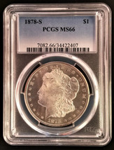 Blue Chip Quality 1878-S Morgan Silver Dollar PCGS MS66 AM017 - £2,049.11 GBP