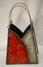 Decorative Metal Purse Shaped Table Centerpiece Floral Embossed Designs b - $24.74