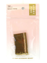 SCUNCI 1-3/8&quot; BROWN MINI BOBBY PINS -36 PCS. (33444) - £6.27 GBP